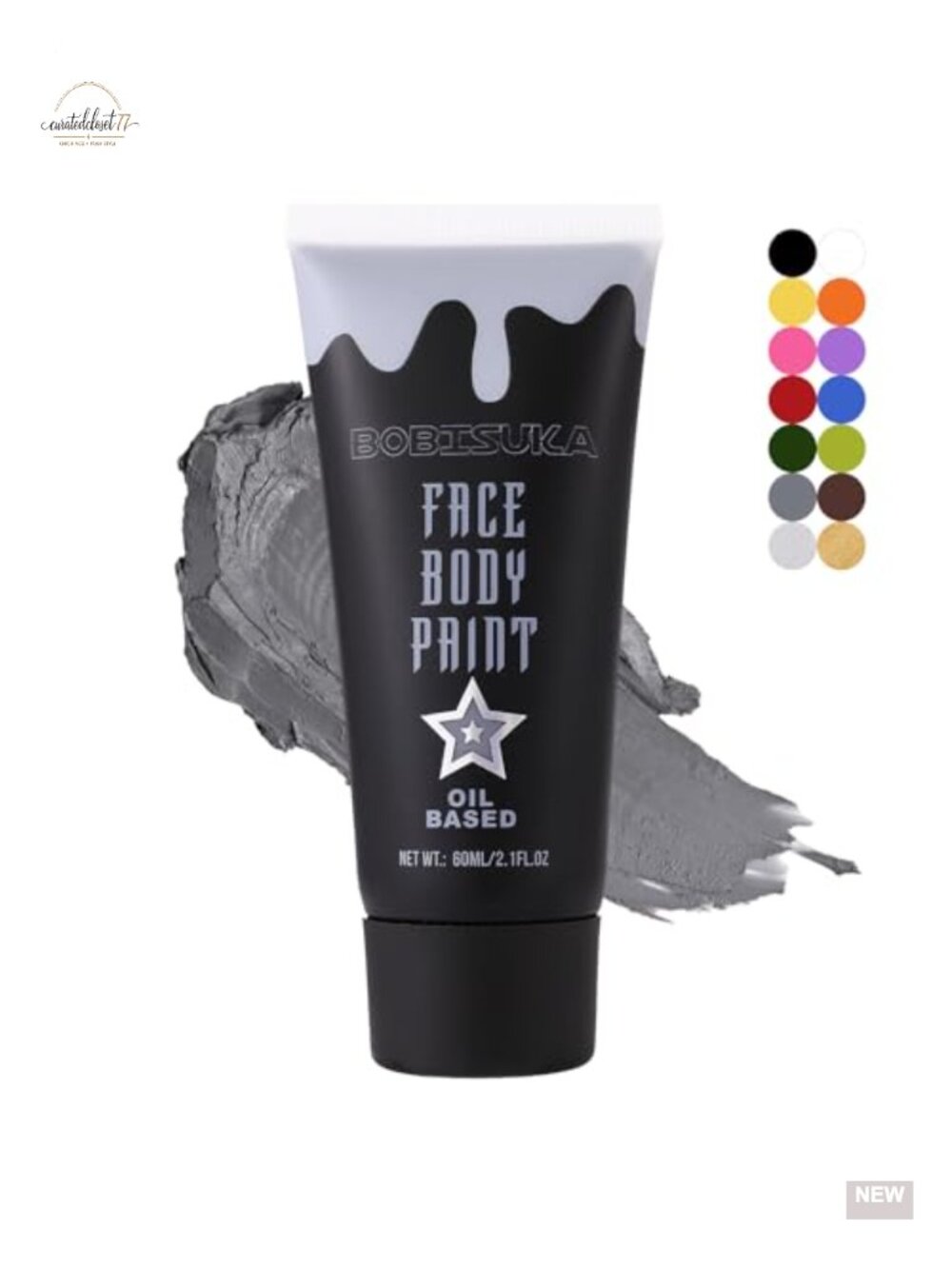 Oil-Based Face Paint Kit Grayscale Makeup Cream Body Paint for Skull Clown